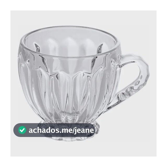 Jogo 6 Xicaras De Vidro Transparente Chá Café Melissa 200ml