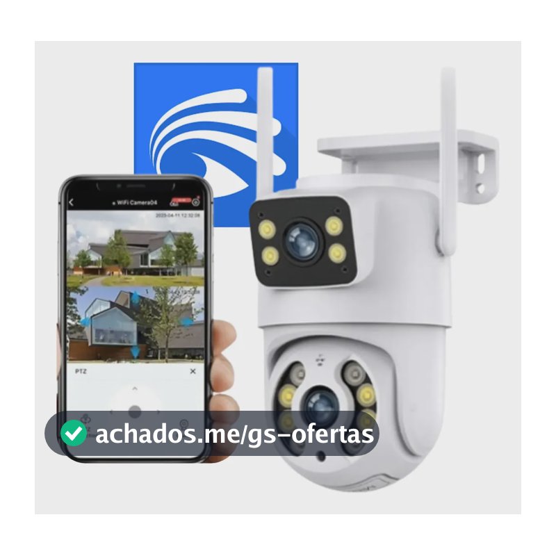 Câmera Dupla Segurança Wifi Ip Externa Lente 6mp App Yoosee Câmera Dupla Segurança Wifi Yoosee