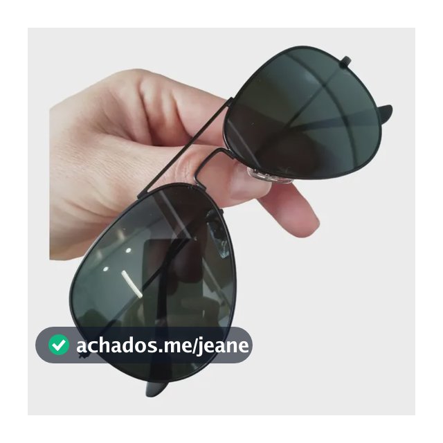 Óculos De Sol Aviador Preto Armação Metal Lente Cristal Full