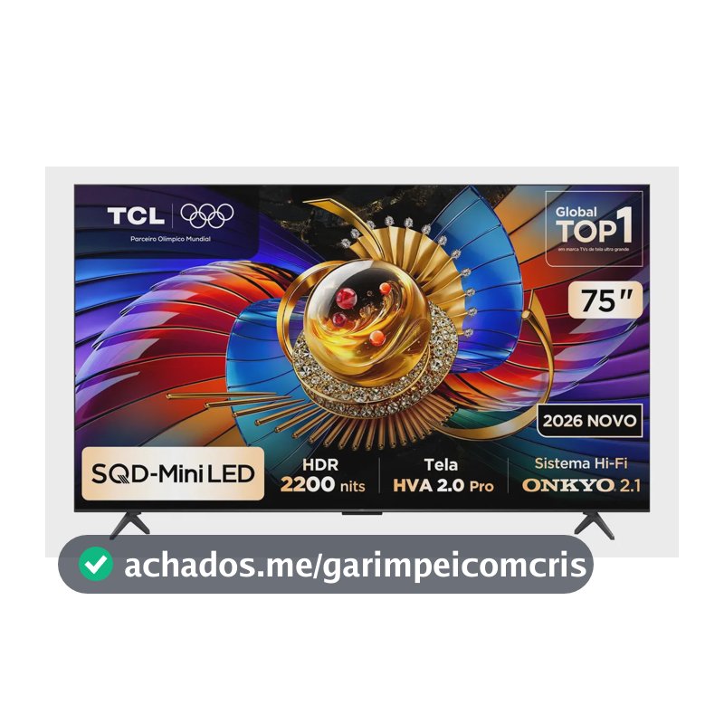 Smart Tv Tcl 75 Polegadas Sqd-Mini Led 4k Q7d Pro Wifi Bluetooth Google Tv Hdr10+ 144 Hz 75q7dpro