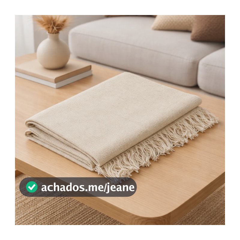Manta Para Sofá Grossa King Size Grande Gigante 3,00m X 1,8m Branco Areia (3,00 X 1,80)