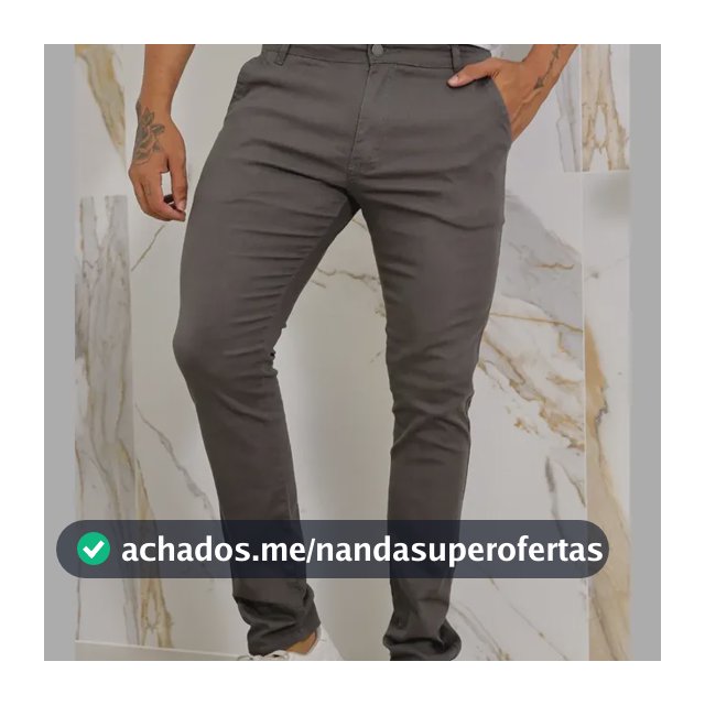 Calça Masculina Sarja Premium Esporte Fino Bolso Faca Lycra