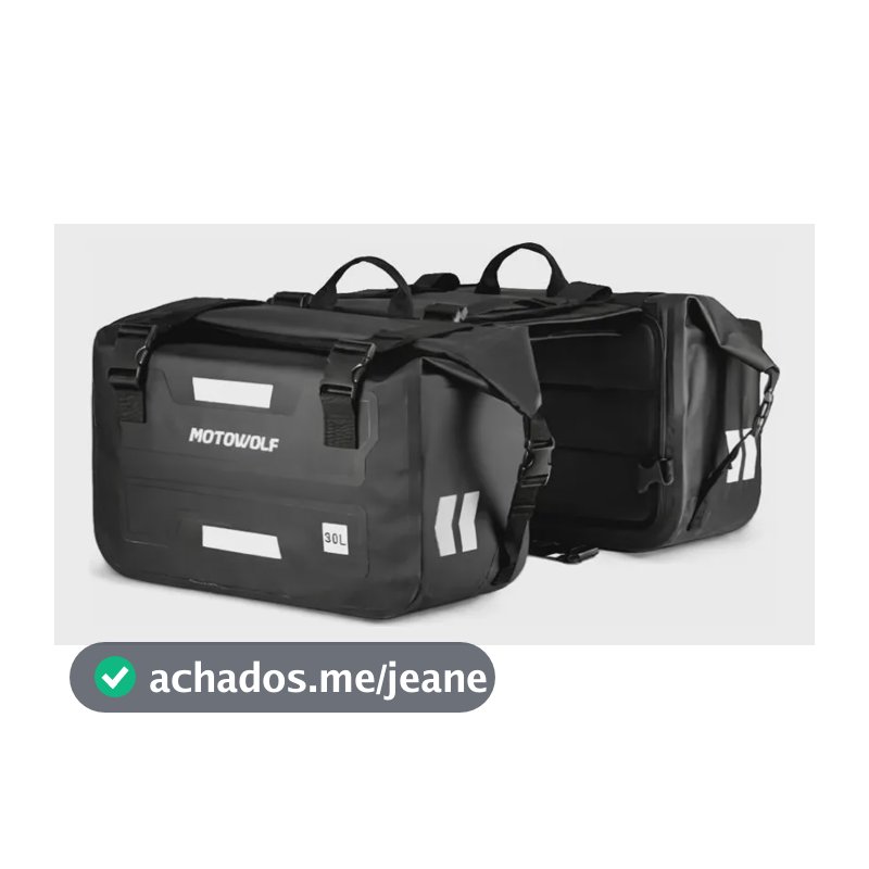 Alforge Motowolf 30l Impermeável Universal Resistente Viagem Preto