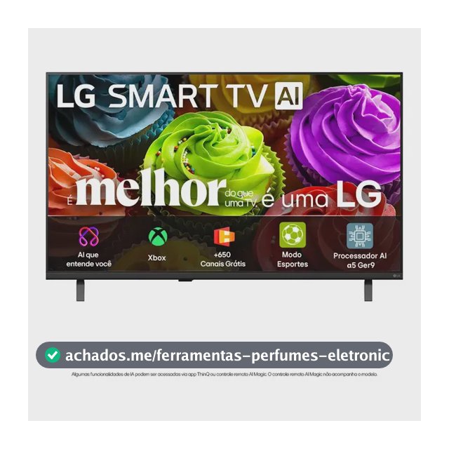 Smart TV HD 32" LG LB650 AI 2026 Processador α5 Ger9 HDR10 Xbox Bluetooth Wi-Fi AI Search Google Gemini Canais Grátis webOS 26 - 32LB650BPSA