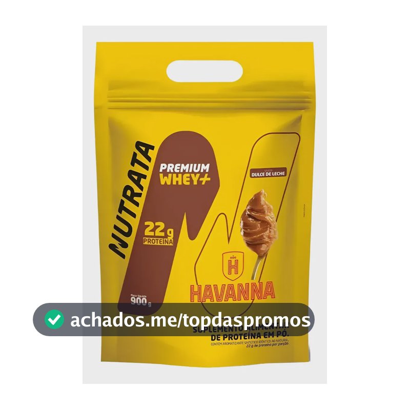 Whey Premium+ Havana Dulce De Leche Nutrata 900g Refil Doce De Leite