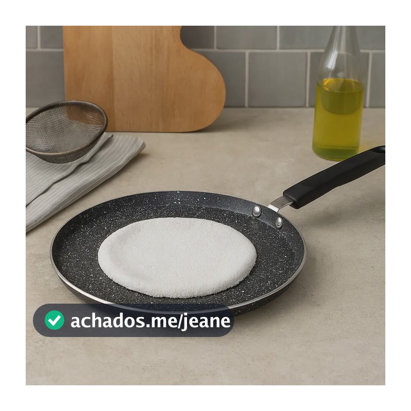 Panquequeira Tapioqueira 22cm Indução Teflon Frigideira Imp Preta