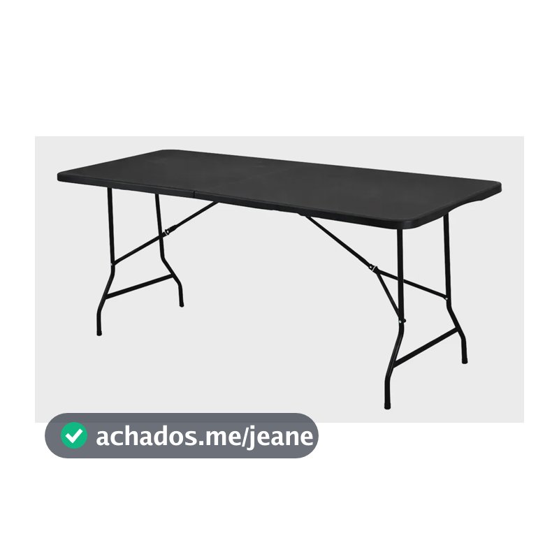 Mesa Dobrável Portátil Tipo Maleta Reforçada 180cm Cor Preto