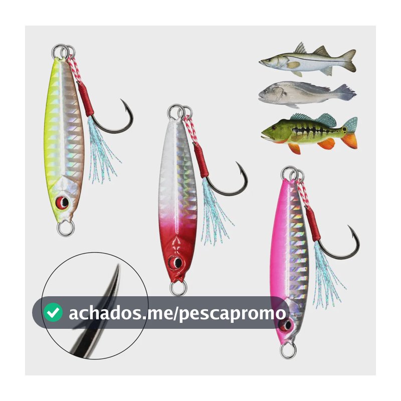3un Kit Micro Jig + Suporte Hook Isca Artificial Jumping Jig 7gr Slim