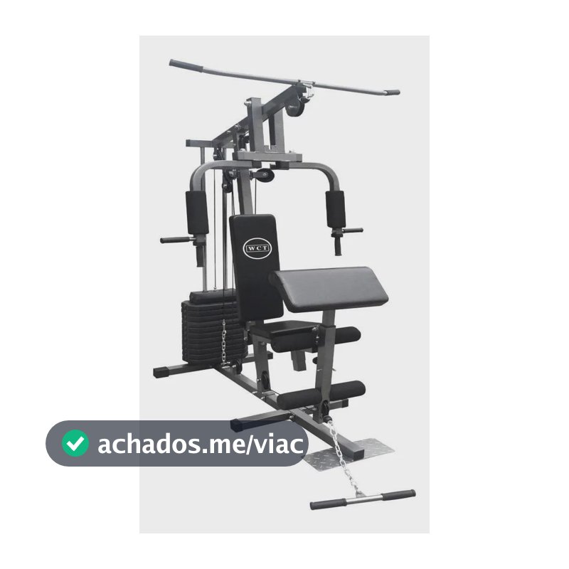 Estação De Musculação Com 80kg Aparelho Ginastic Cor da estrutura Cinza Cor do estofamento Preto