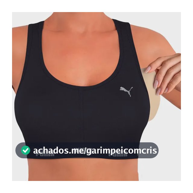 Top Puma C/ Bojo Removível Alta Sustentação Academia Fitness