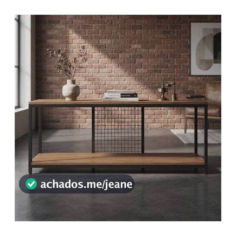 Rack Sala Aparador Tv Estilo Industrial Amadeirado