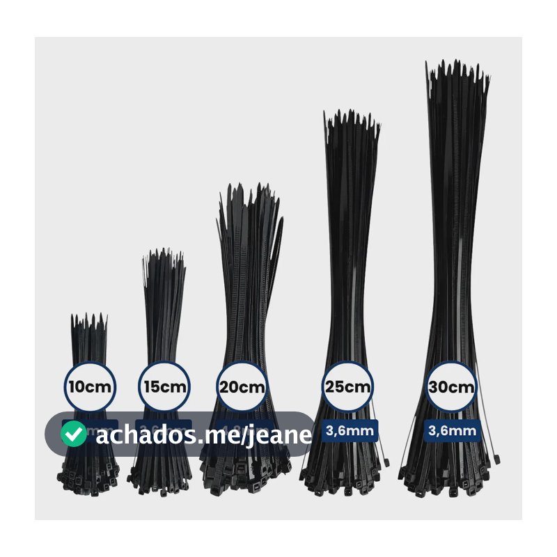 Kit 500 Abraçadeira De Nylon Enforca Gato 5 Tamanhos 10-30cm Preto