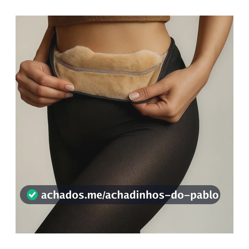 Meia Calça De Lã Térmica Translúcida Forrada Pelinho Pelúcia Preto Único 36 Ao 46