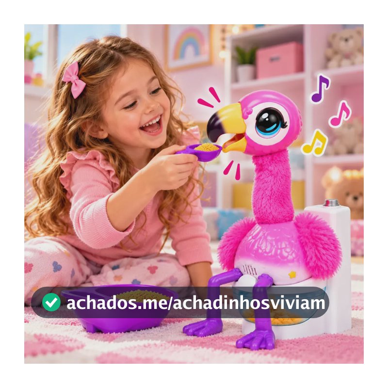 Flamingo Little Live Pets Fala Canta Dança Faz Cocô Imita Flamingo