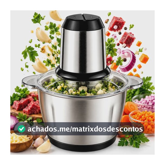 Processador Elétrico Triturador Inox Para Carne Potente 2l Inox 220v