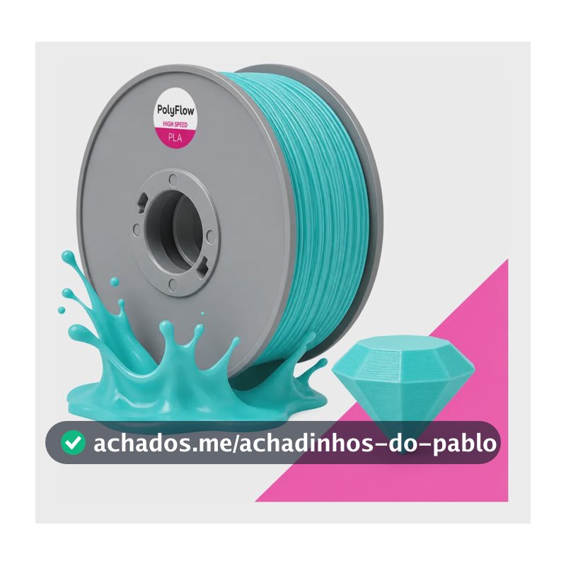 Filamento 3d Pla 1,75mm Polyflow 1kg - Premium High Speed Azul Tiffany