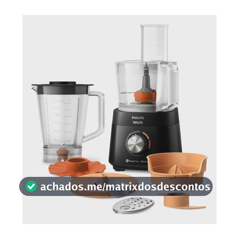 Processador Walita Preto 1000w - Hr7304/92 Preto