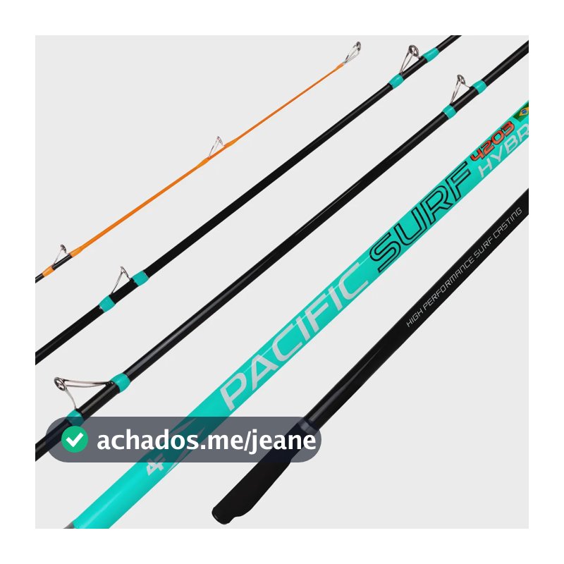 Vara Albatroz Pacific Surf Híbrida 4,20m 100-250gr 3 Partes Azul-celeste