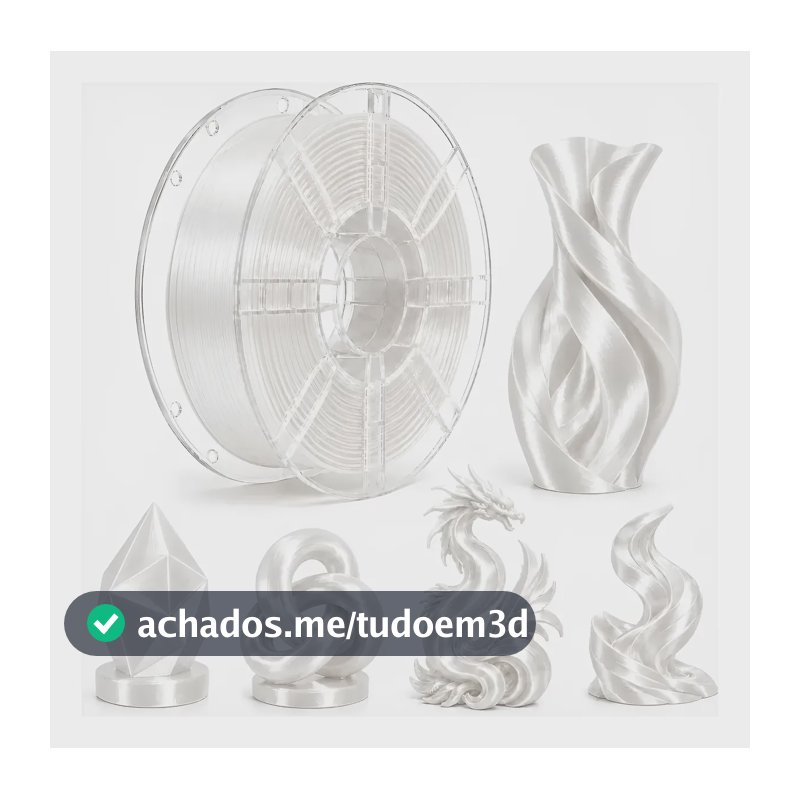 Filamento Pla Silk Sol3d 1kg 1,75mm Brilho Sedoso 3d Branco Pérola