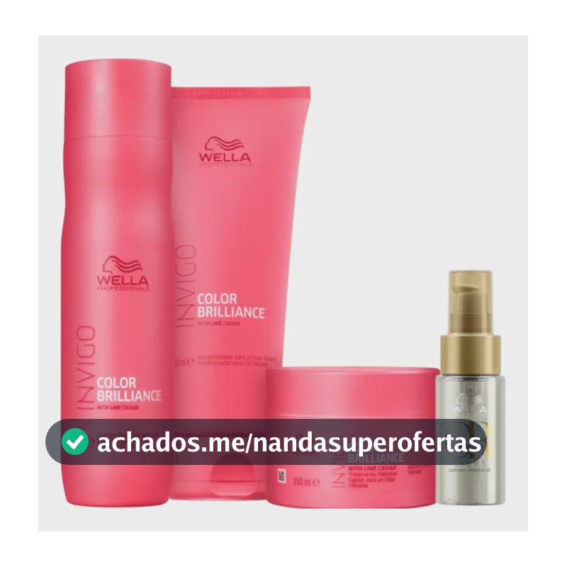 Kit Wella Hidratação E Cor Brilliance Trio + Óleo Light 30ml