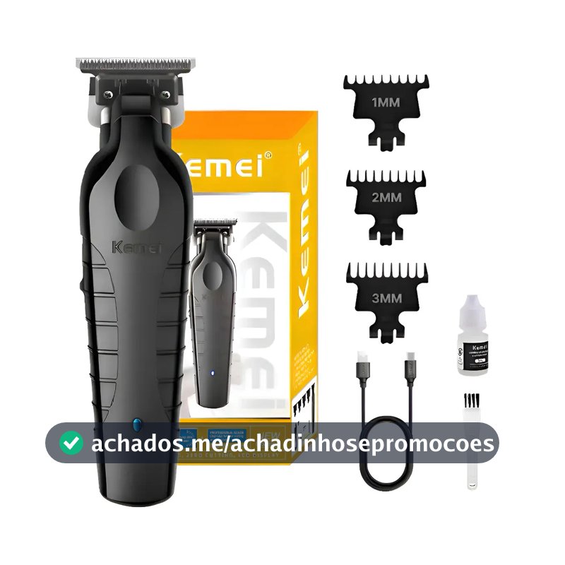 Kemei Maquina De Acabamento Km 2299 Profissional Cor Black