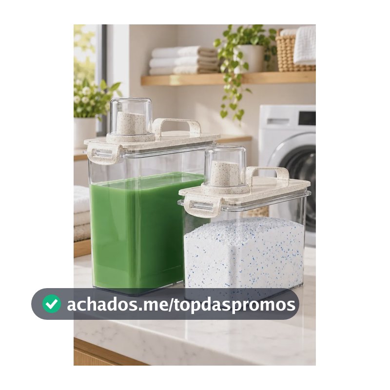 Kit 2 Dispenser Dosador Detergente Lavanderia Hermético Transparente