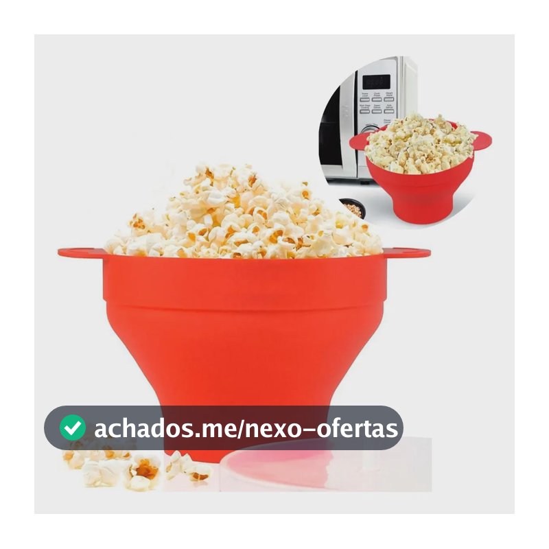 Pipoqueira de Silicone Retrátil para Micro-ondas Unyhome Vermelha 2 L