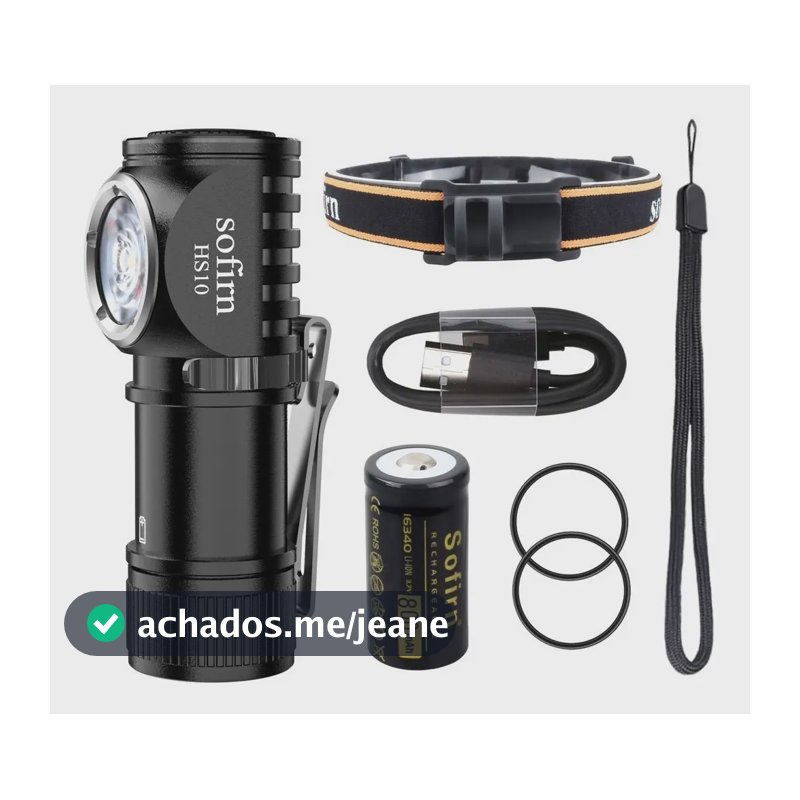 Lanterna LED Sofirn HS10 1100lm 129m Recarregável USB-C Preto