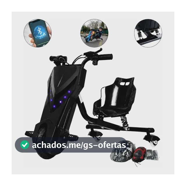 Patinete Elétrico Infantil Triciclo Drift 350w Bluetooth Preto