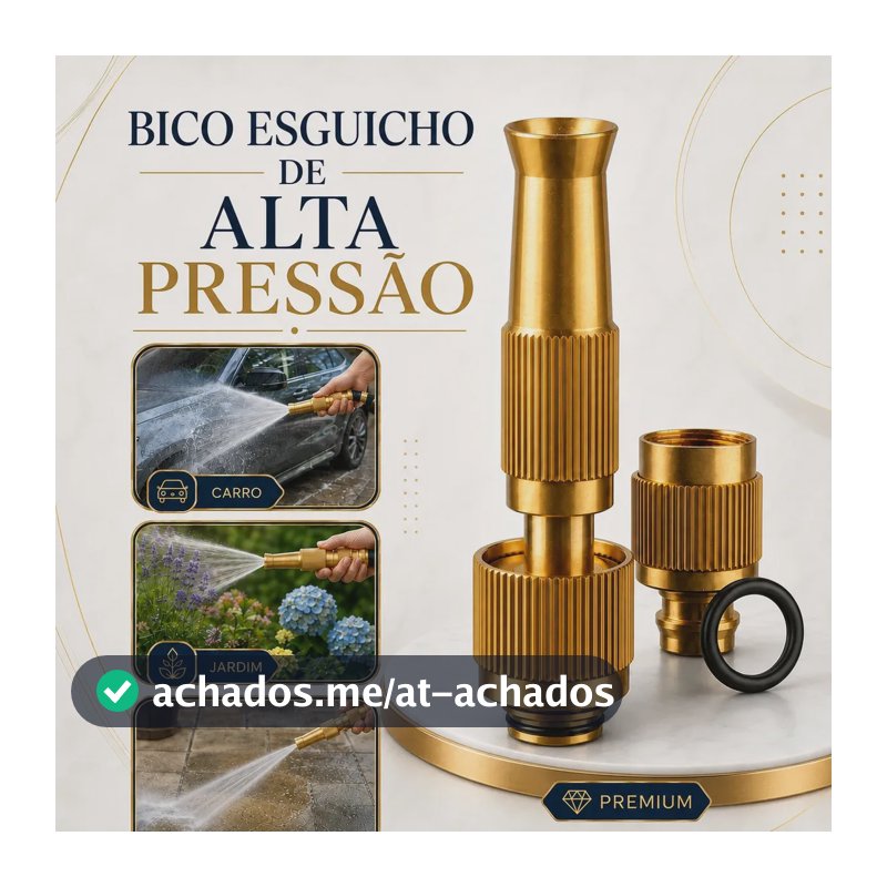Esguicho Alta Pressão Para Mangueira 1/2 Bico Regulável Jato Ajustável Bocal De Metal Para Lavagem Carro Jardim Calçada Irrigação Plantas Limpeza Pesada Conector Universal Resistente - Honey Play Box