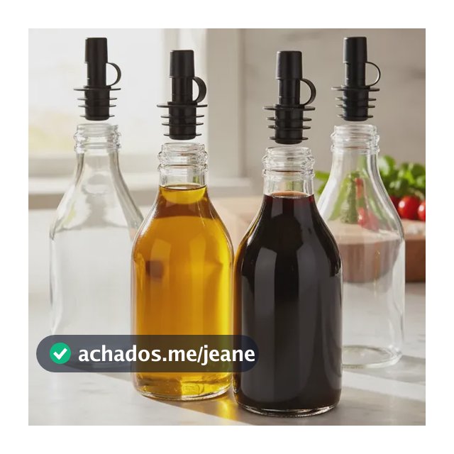 4 Vidro Coquinho Pimenta Molho Vinagre Azeite Bico Dosador