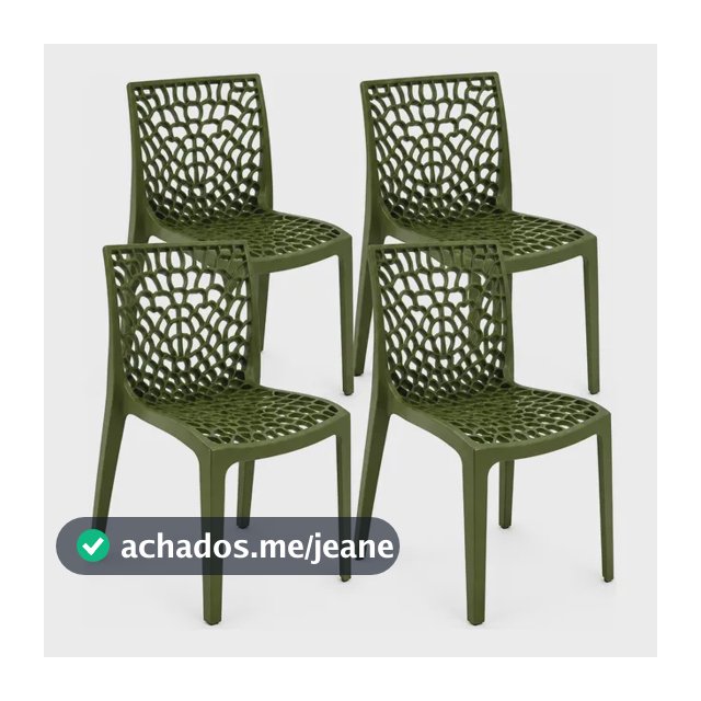 Kit 4 Cadeira Cozinha Sala De Jantar Gruvyer Verde Exército Verde Exército