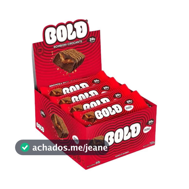12 Barra De Proteína Bold Snack Bar Bombom Crocante 60g