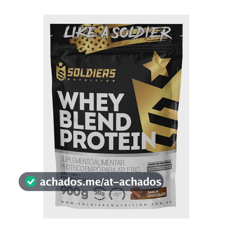Whey Blend Protein Concentrado e Isolado 900g Sabor Chocolate Soldiers Nutrition