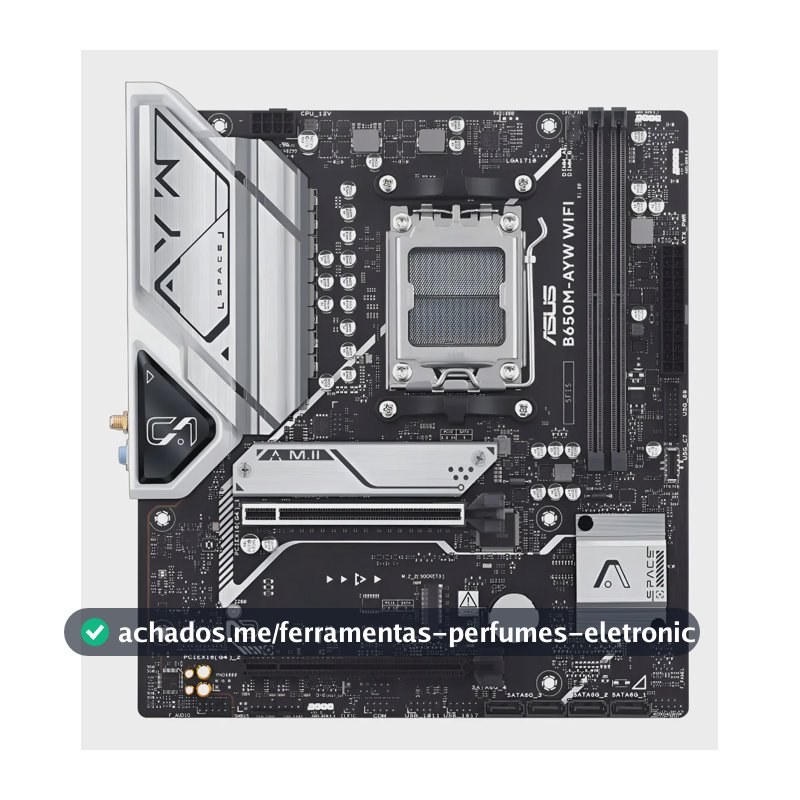 Placa Mãe Asus B650m Ayw Wi-fi B650 Amd Am5 Ddr5 Matx Preto Cinza-escuro