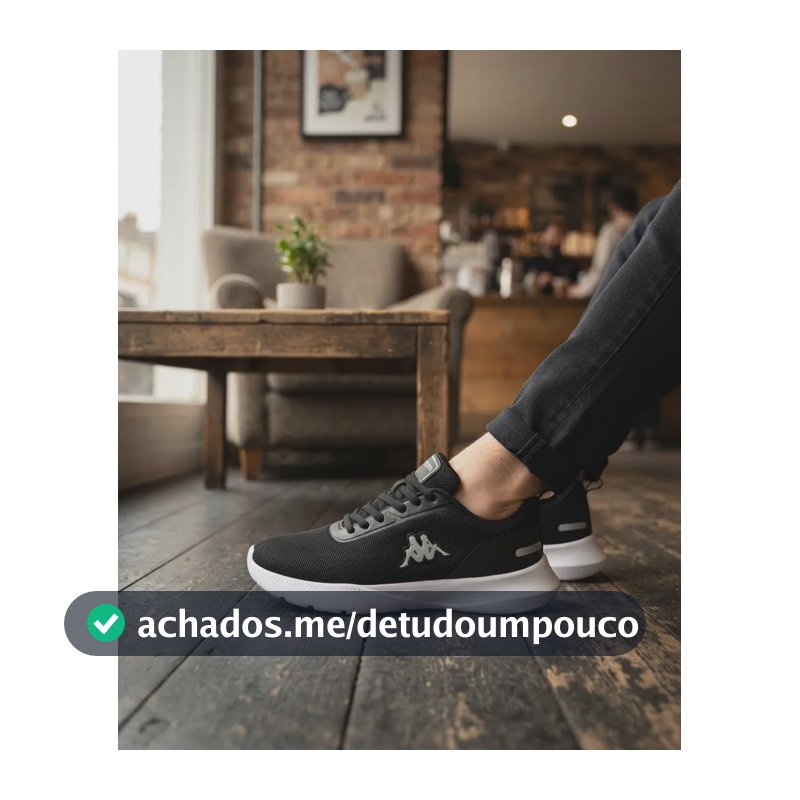 Tenis Kappa Treviso Original Unissex Confortável Academia Preto-prata 41 Br