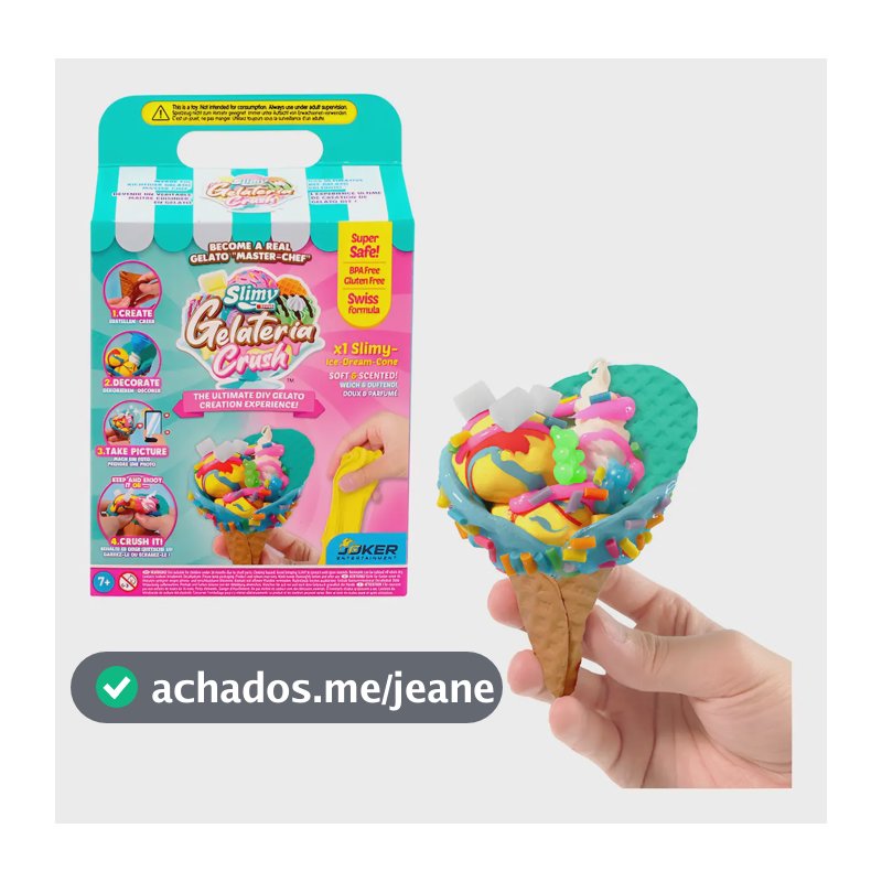 Kit Slime De Sorvete Slimy Gelateria - Sorvete De Cone Creme
