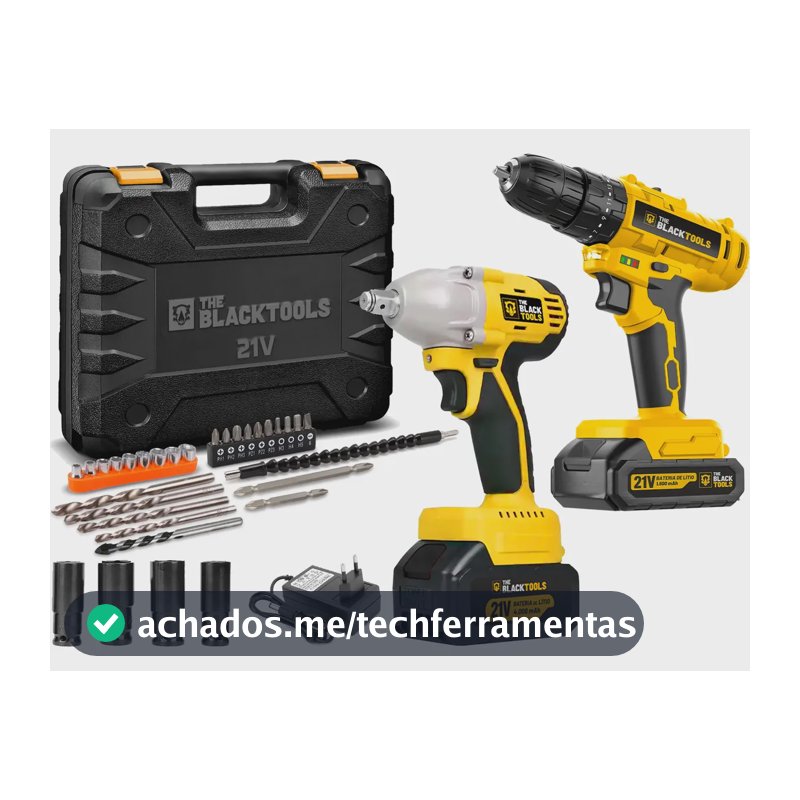 Kit Parafusadeira De Impacto + Chave De Impacto Bateria 21v