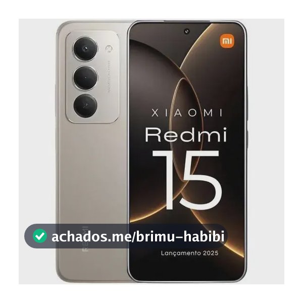 Smartphone Xiaomi Redmi 15 8gb 256gb Tela 6,9 144hz, Bateria 7.000 Mah, 50 Mp Cinza
