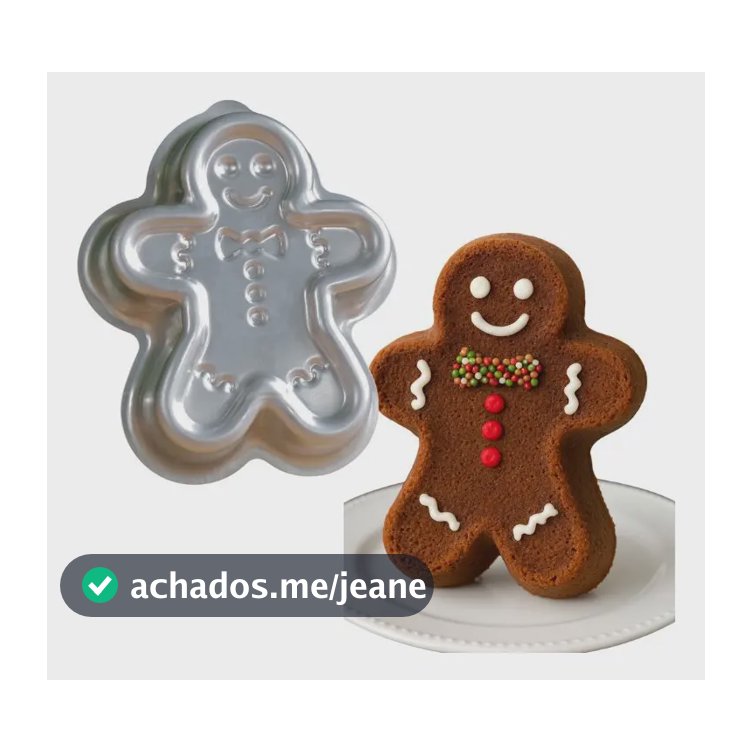 Forma Boneco Gengibre Natal M Bolo Torta Pudim 18x4 Cm