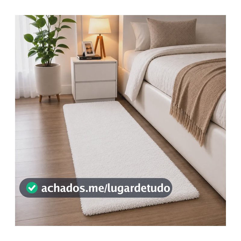 Passadeira Texfine Têxtil Felpuda Corredor 1,00x0,60 1 M 60 Cm Branco