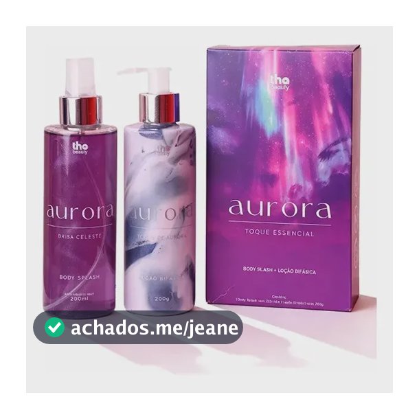 Kit Aurora Tha Beauty Body Splash + Loção Hidratante Brilho