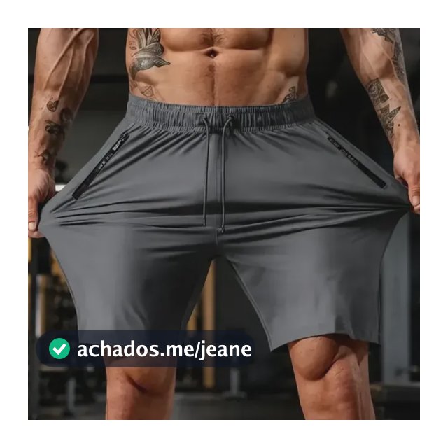 Bermuda Masculina Slim Fit De Poliamida Esportiva Fitness