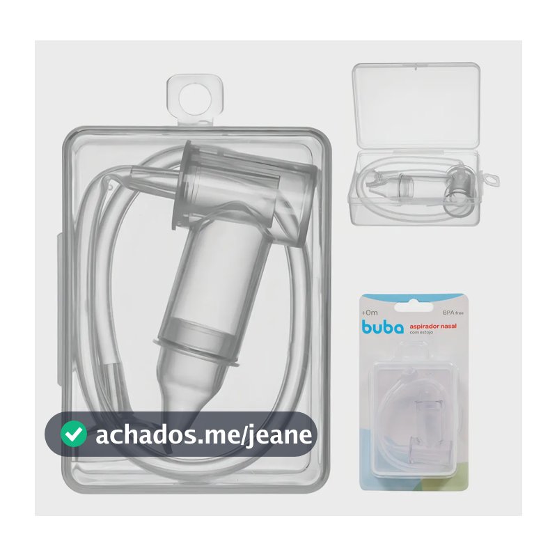 Aspirador Nasal Buba Transparente Com Sucção Para Nariz Entupido Bebe