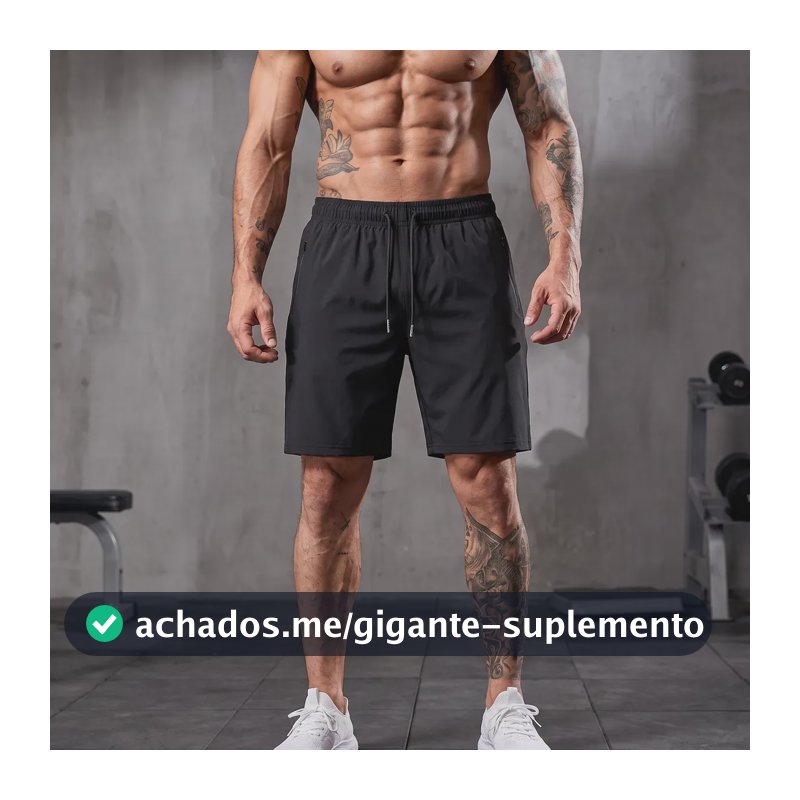 Short Masculino Bermuda Esportiva Slim Fit Secagem Rápida Preto G