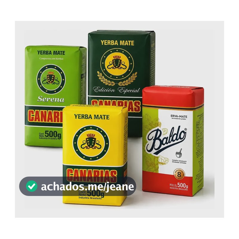 4 Yerba Mate Canarias 500g Tradicional Sabor Intenso Amargo