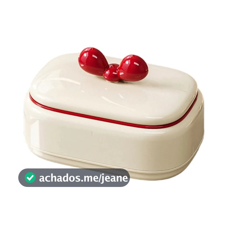 V  E Bowknot Soap Dishes With Lid Dustproofs Selfs Drai 3010
