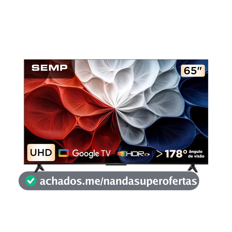 Smart Tv Semp 65 Polegadas Led Hva 4k S62 Wifi Bluetooth Google Tv 3 Hdmi Hdr10+ Dolby Audio 65s62