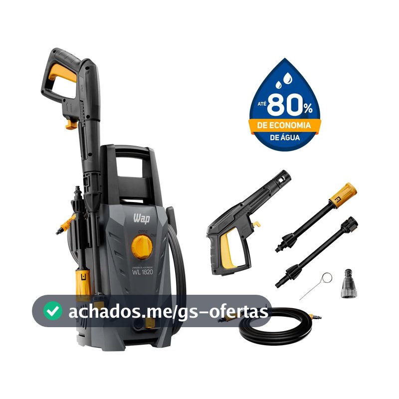 Lavadora de Alta Pressão WAP WL 1820 com Stop Total, Jato Leque e Concentrado
