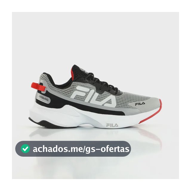 Tênis Fila Recovery Cinza Vermelho Corrida Caminhada 10 Km Cinza 44 Br